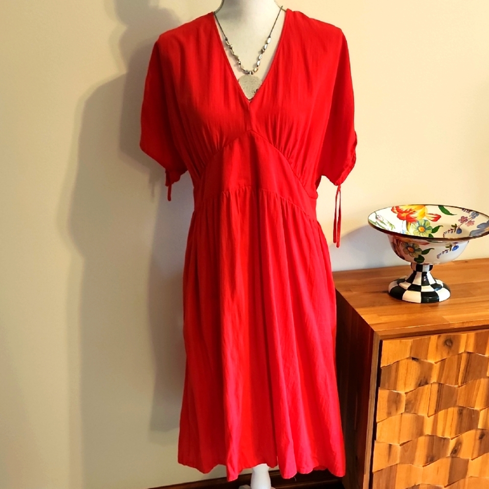 Vibrant Red Flowy Dress